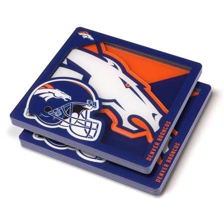 Youthefan YouTheFan 8499955 NFL Denver Broncos 3D Logo Series Coasters 8499955